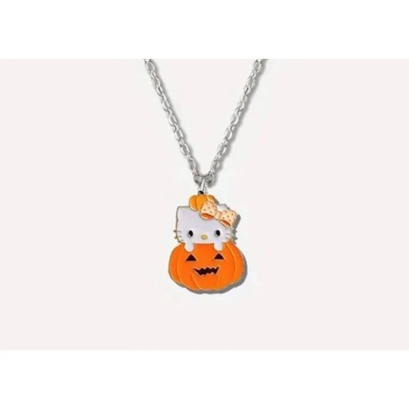 Sanrio Hello Kitty Pumpkin Fall Halloween Necklace- NEW - Picture 1 of 5